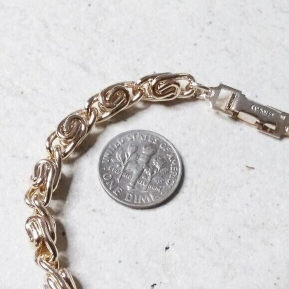 Turquoise Magnesite + Lotus Blossom! Thick Gold Chain Bracelet! Your Size!!! - Picture 3 of 6